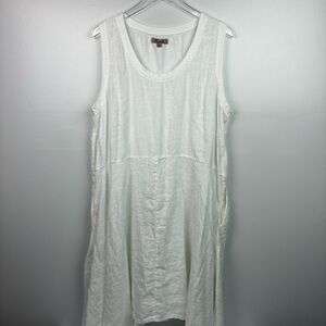 Flax 100% White Linen Shift Dress